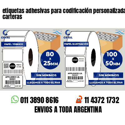 etiquetas adhesivas para codificación personalizada carteras