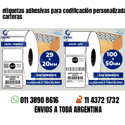 etiquetas adhesivas para codificación personalizada carteras