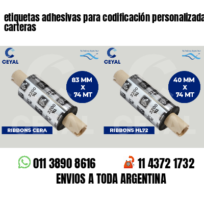 etiquetas adhesivas para codificación personalizada carteras