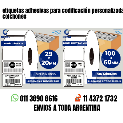 etiquetas adhesivas para codificación personalizada colchones