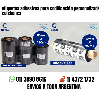 etiquetas adhesivas para codificación personalizada colchones