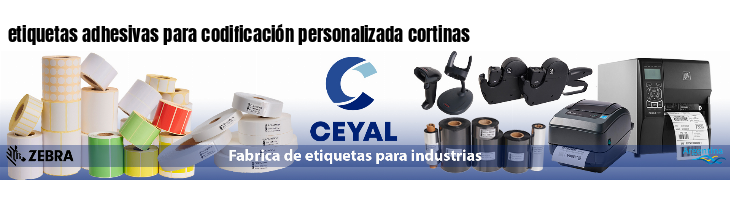 etiquetas adhesivas para codificación personalizada cortinas
