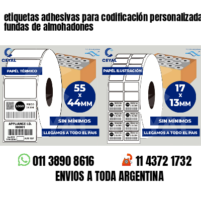 etiquetas adhesivas para codificación personalizada fundas de almohadones