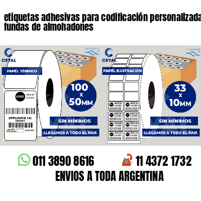 etiquetas adhesivas para codificación personalizada fundas de almohadones