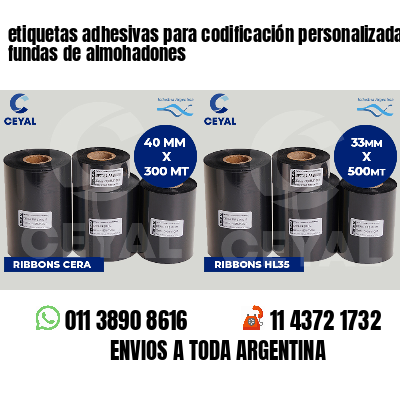 etiquetas adhesivas para codificación personalizada fundas de almohadones
