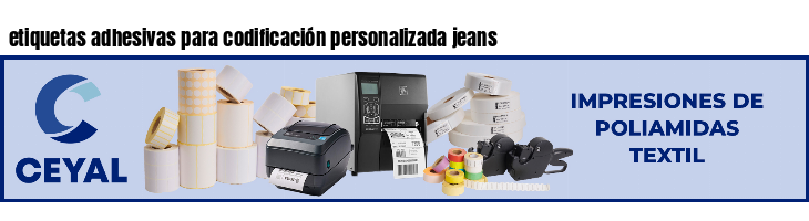 etiquetas adhesivas para codificación personalizada jeans