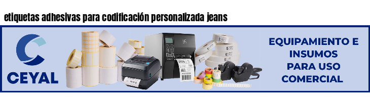 etiquetas adhesivas para codificación personalizada jeans