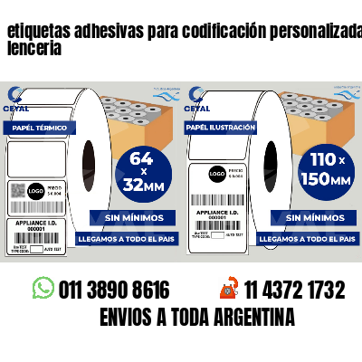 etiquetas adhesivas para codificación personalizada lenceria