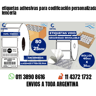 etiquetas adhesivas para codificación personalizada lenceria