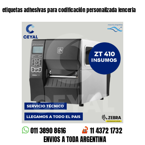 etiquetas adhesivas para codificación personalizada lenceria