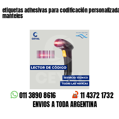 etiquetas adhesivas para codificación personalizada manteles