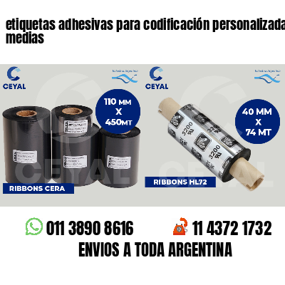 etiquetas adhesivas para codificación personalizada medias