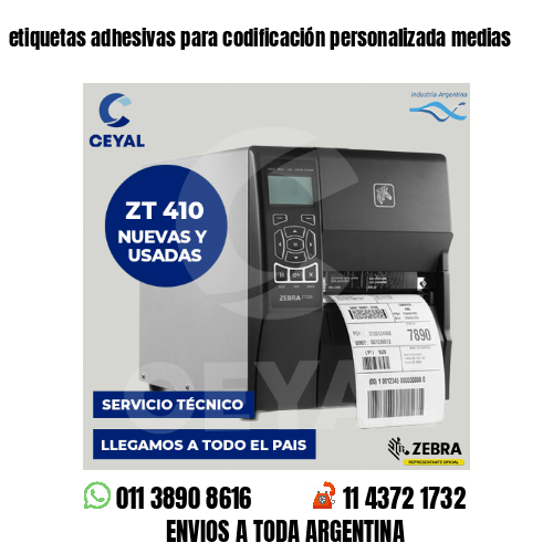 etiquetas adhesivas para codificación personalizada medias