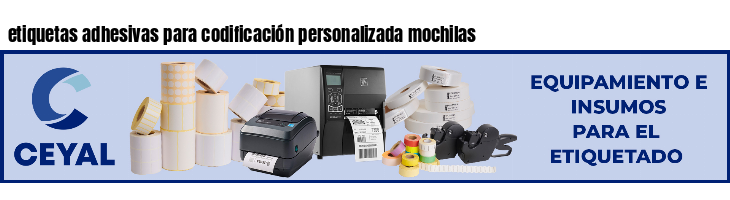 etiquetas adhesivas para codificación personalizada mochilas