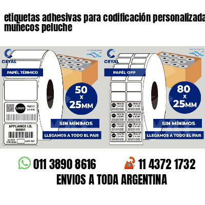etiquetas adhesivas para codificación personalizada muñecos peluche