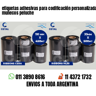 etiquetas adhesivas para codificación personalizada muñecos peluche