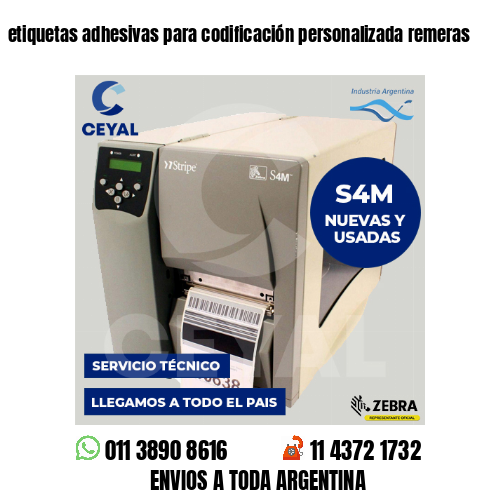 etiquetas adhesivas para codificación personalizada remeras