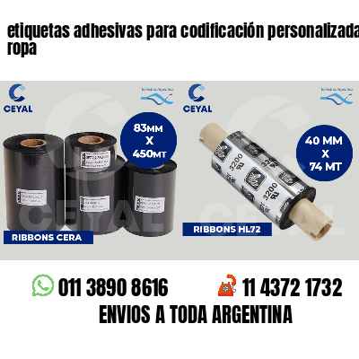 etiquetas adhesivas para codificación personalizada ropa