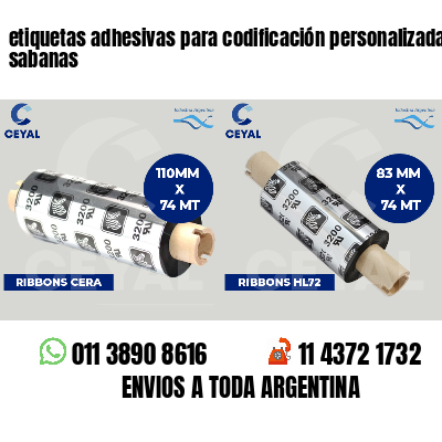 etiquetas adhesivas para codificación personalizada sabanas