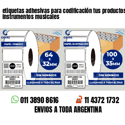 etiquetas adhesivas para codificación tus productos Instrumentos musicales