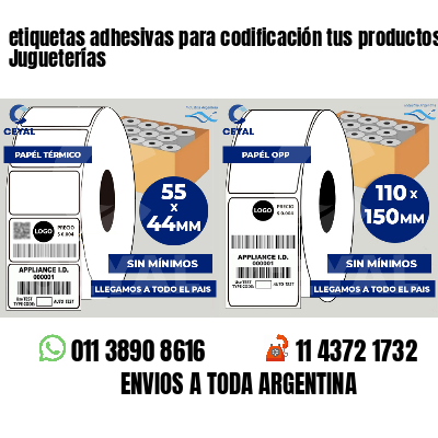 etiquetas adhesivas para codificación tus productos Jugueterías