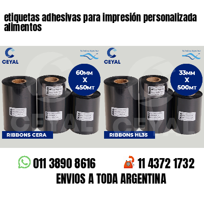 etiquetas adhesivas para impresión personalizada alimentos