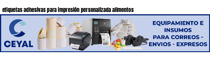 etiquetas adhesivas para impresión personalizada alimentos