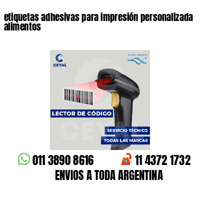 etiquetas adhesivas para impresión personalizada alimentos
