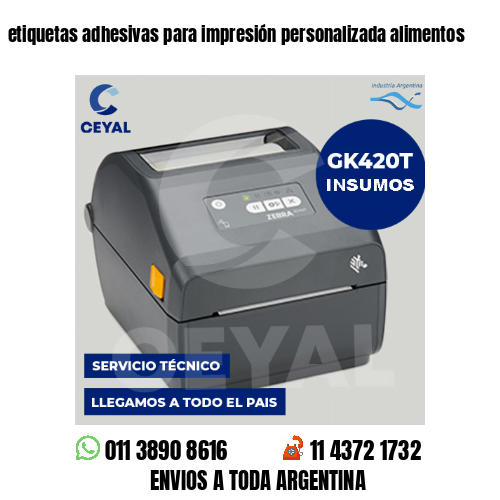 etiquetas adhesivas para impresión personalizada alimentos