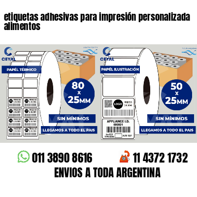 etiquetas adhesivas para impresión personalizada alimentos