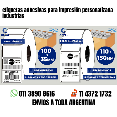 etiquetas adhesivas para impresión personalizada industrias