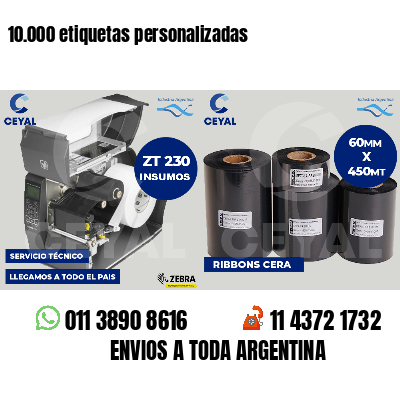 10.000 etiquetas personalizadas