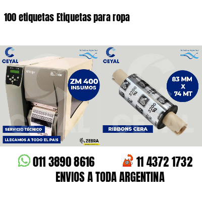 100 etiquetas Etiquetas para ropa