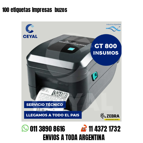 100 etiquetas impresas buzos