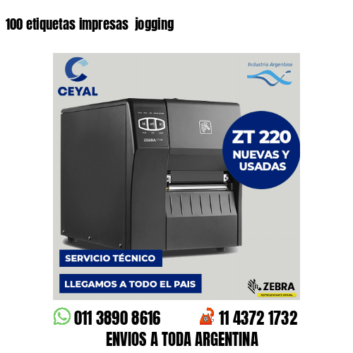 100 etiquetas impresas jogging