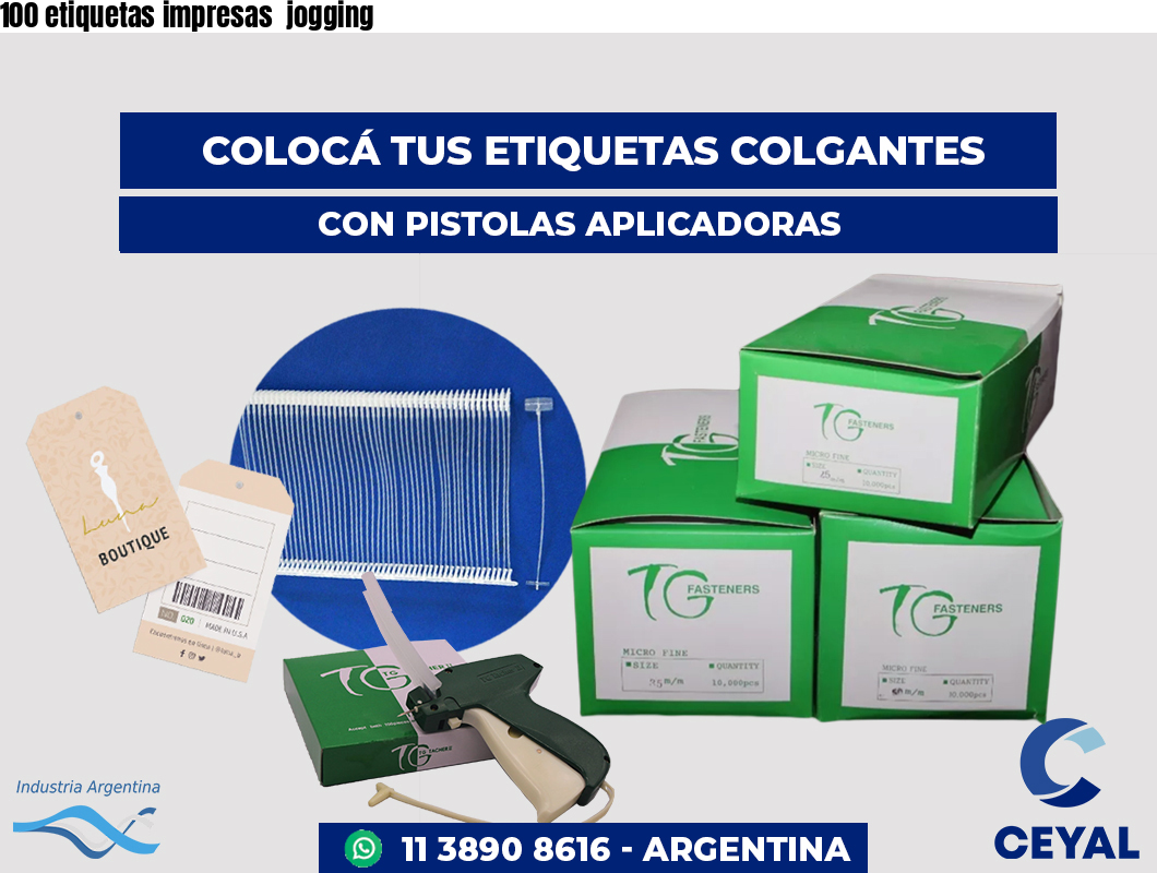 100 etiquetas impresas jogging