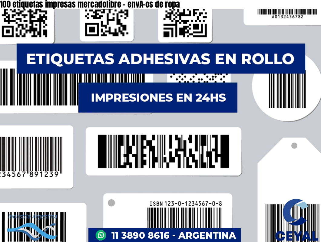 100 etiquetas impresas mercadolibre – envÃ­os de ropa