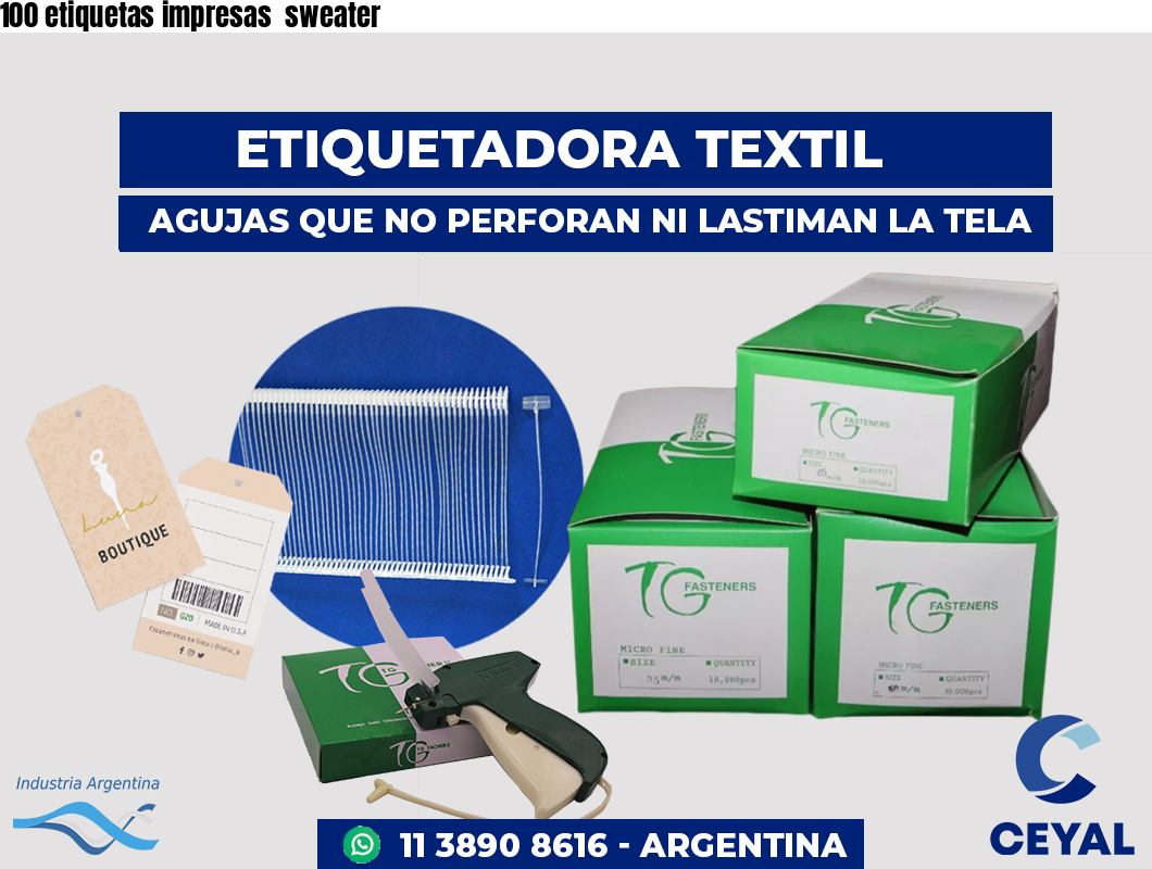 100 etiquetas impresas sweater