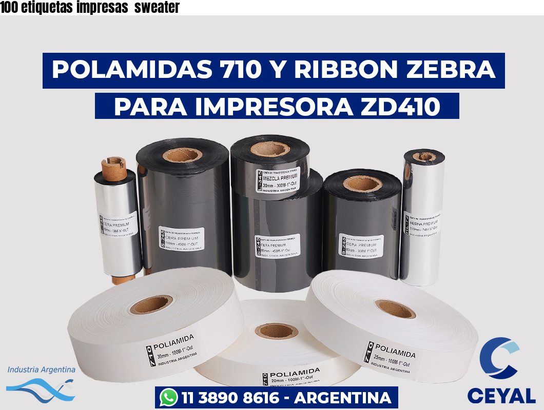 100 etiquetas impresas  sweater
