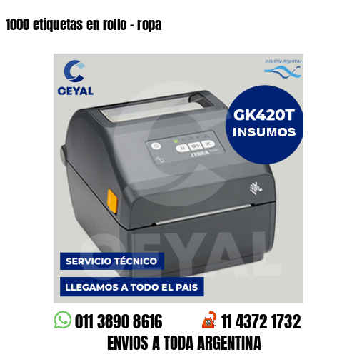 1000 etiquetas en rollo - ropa