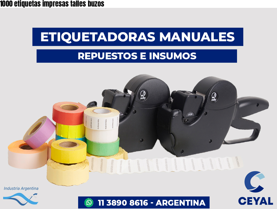 1000 etiquetas impresas talles buzos