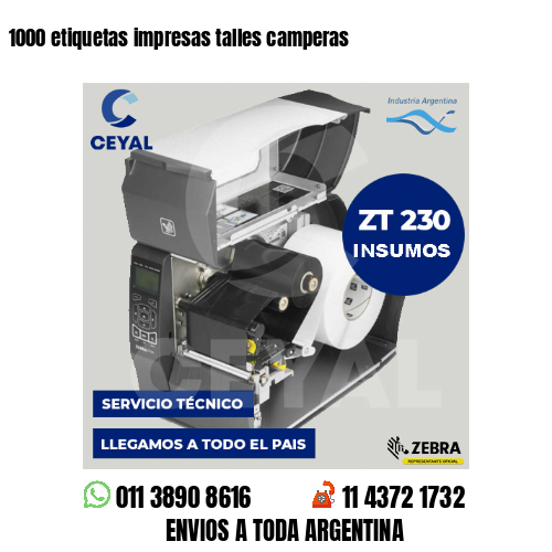 1000 etiquetas impresas talles camperas