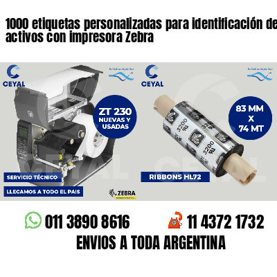 1000 etiquetas personalizadas para identificación de activos con impresora Zebra