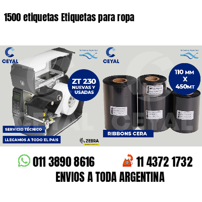 1500 etiquetas Etiquetas para ropa