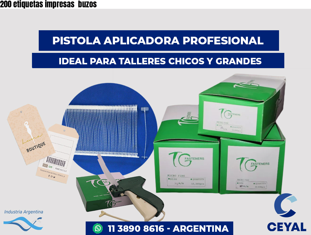 200 etiquetas impresas buzos