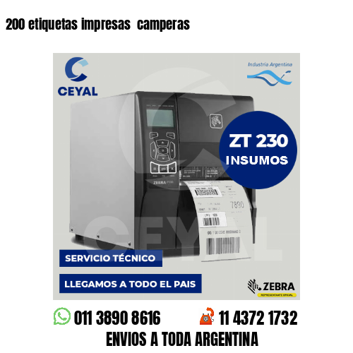 200 etiquetas impresas camperas