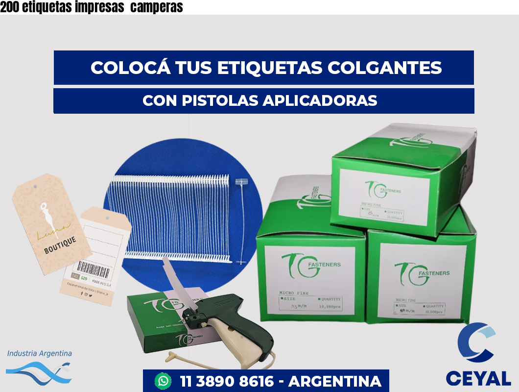 200 etiquetas impresas camperas