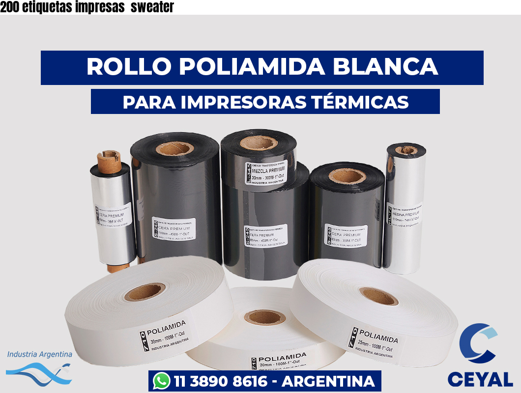 200 etiquetas impresas  sweater