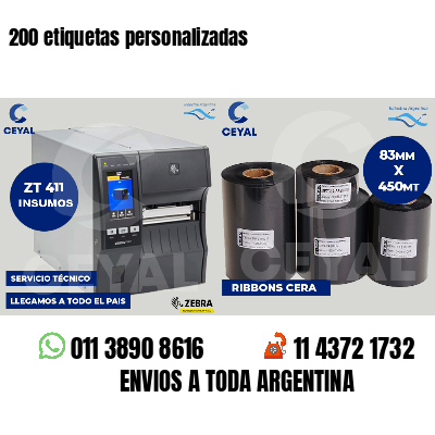 200 etiquetas personalizadas