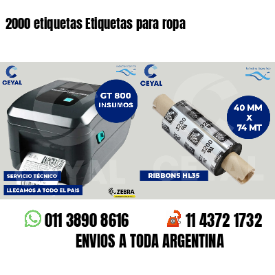 2000 etiquetas Etiquetas para ropa